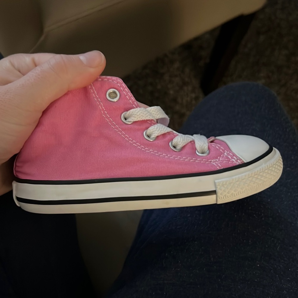 Pink converse high tops